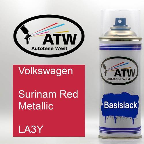 Volkswagen, Surinam Red Metallic, LA3Y: 400ml Sprühdose, von ATW Autoteile West.